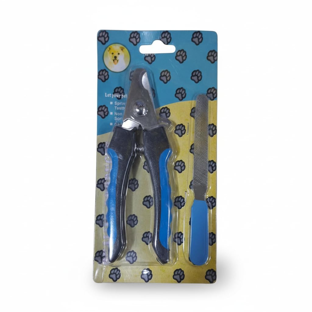 Alloy Nail Claw Cutter Pet Grooming Scissor Tool with File (Blue & Black)