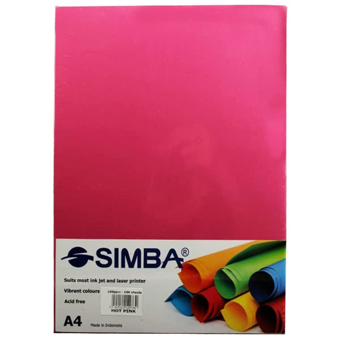 Simba photocopy paper ream 100 sheets 160 gsm A4 pink