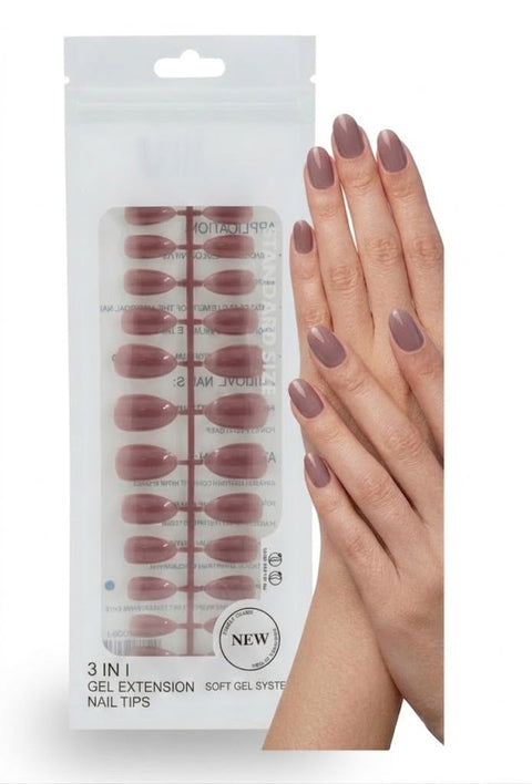 24pcs PRESS ON NAILS Medium OVAL SHAPE - MIRROR False Nails, Perfect For PartiesMIX COLOR- (N1)