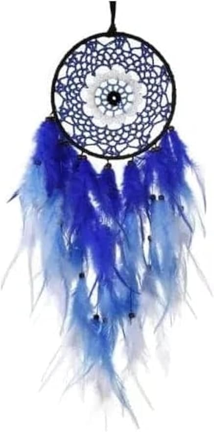 Dream Catcher With Feather - Milky * Navy * White 40cm*16cm - Multi Color