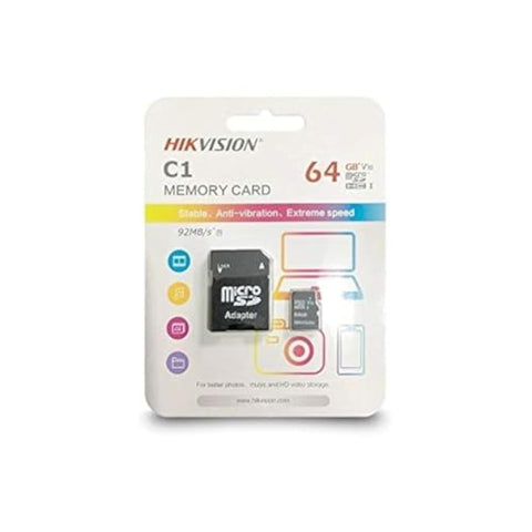 Hikvision microSDHC UHS-I 92 MB/s Card with Adapter 64GB