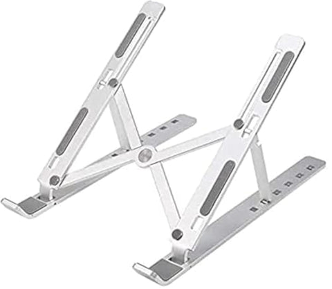 Folding laptop stand lightweight breathable plastic laptop holder for portable travel (white)
