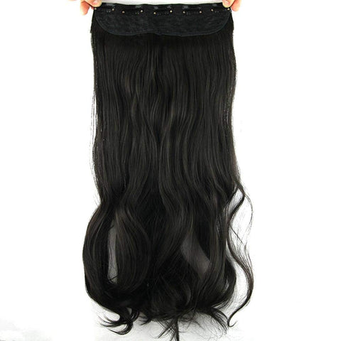 Fashion fluffy long curly Hair Extension Black W2018