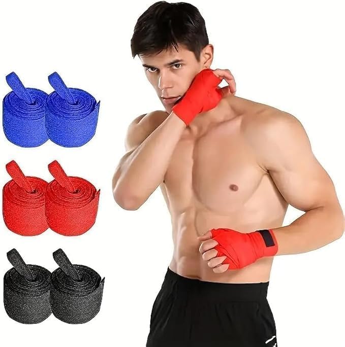 SMART FIT®Boxing Bandage Boxing Hand Wraps Elastic Bands 3M Boxing Gloves Wrist Support for Boxing Kickboxing Muay Thai (2 Pack)
