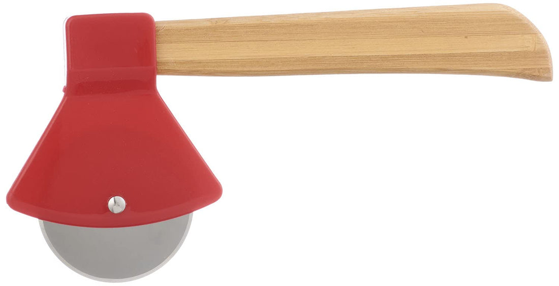 Black Bear Axe Shaped Pizza Slicer with Wooden Handle, 22 x 10 x 2 cm - Multi Color