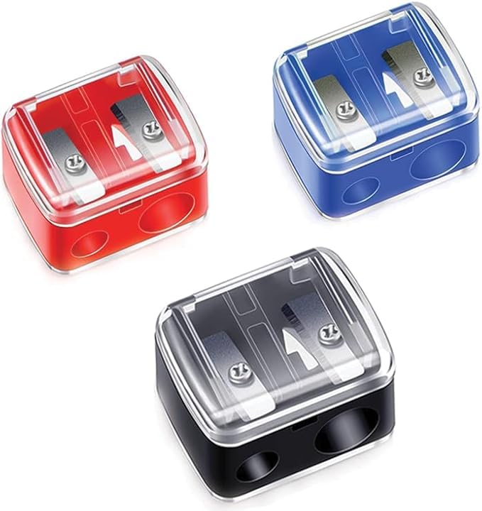 Cosmetic Pencil Sharpener, Eyebrow Pencil Sharpener with 2 Holes for Makeup, Lunasood