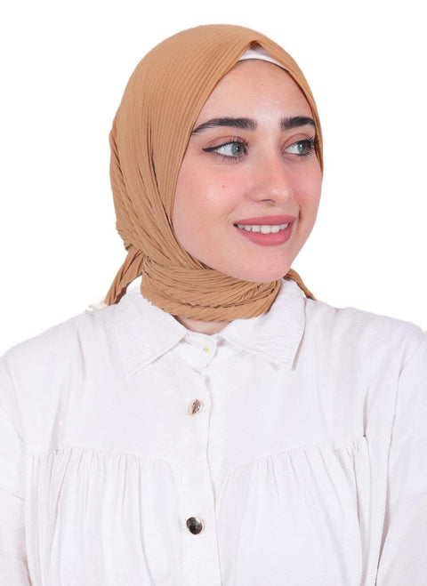 Premium Pleated Hijab for Women, Lightweight Chiffon Crinkle Head Scarf, Breathable, Non-Slip, Ironless, Modest Wrap for Daily and Occasion Wear
