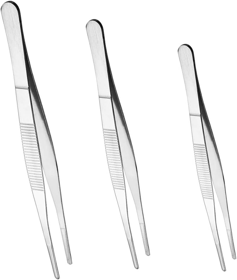 Solingen 3PCS Stainless Steel Tweezers - Pointed, Classic, Silver
