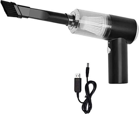 Vacuum Cleaner 120W High-Power Handheld Wireless 2 in 1 Vacuum Cleaner Dust Collection/Lighting Car Pet Hair Vacuum with Powerful Cyclonic Dual-use Portable USB Rechargeable (Black)