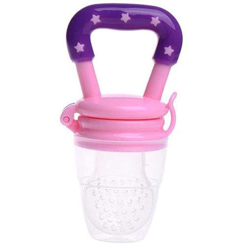Baby Fruit Feeder Pacifier Fresh Food Feeder, Infant Fruit Teething Toy, Silicone Pouches for Toddlers & Kids Nipple Teat Feeder (Medium,Pink)