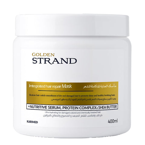 GOLDEN STRAND Integrating Hair Repair Mask 400ml – Professional Protein Complex & Shea Butter Treatment for Damaged Hair, Sulfate Free Formula for Straightened, Colored & Chemically Treated Hair