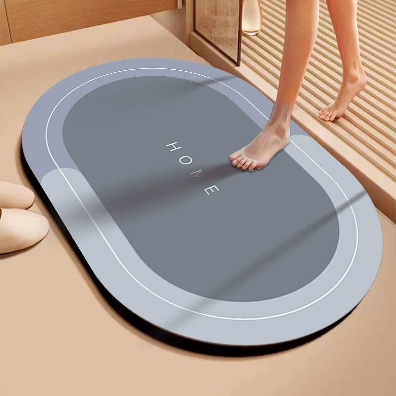 Generic Leather Bath Mat Super Absorbent Quick Dry Eco Friendly Non-Slip Door Mat 60cm*40cm (Shape 16)