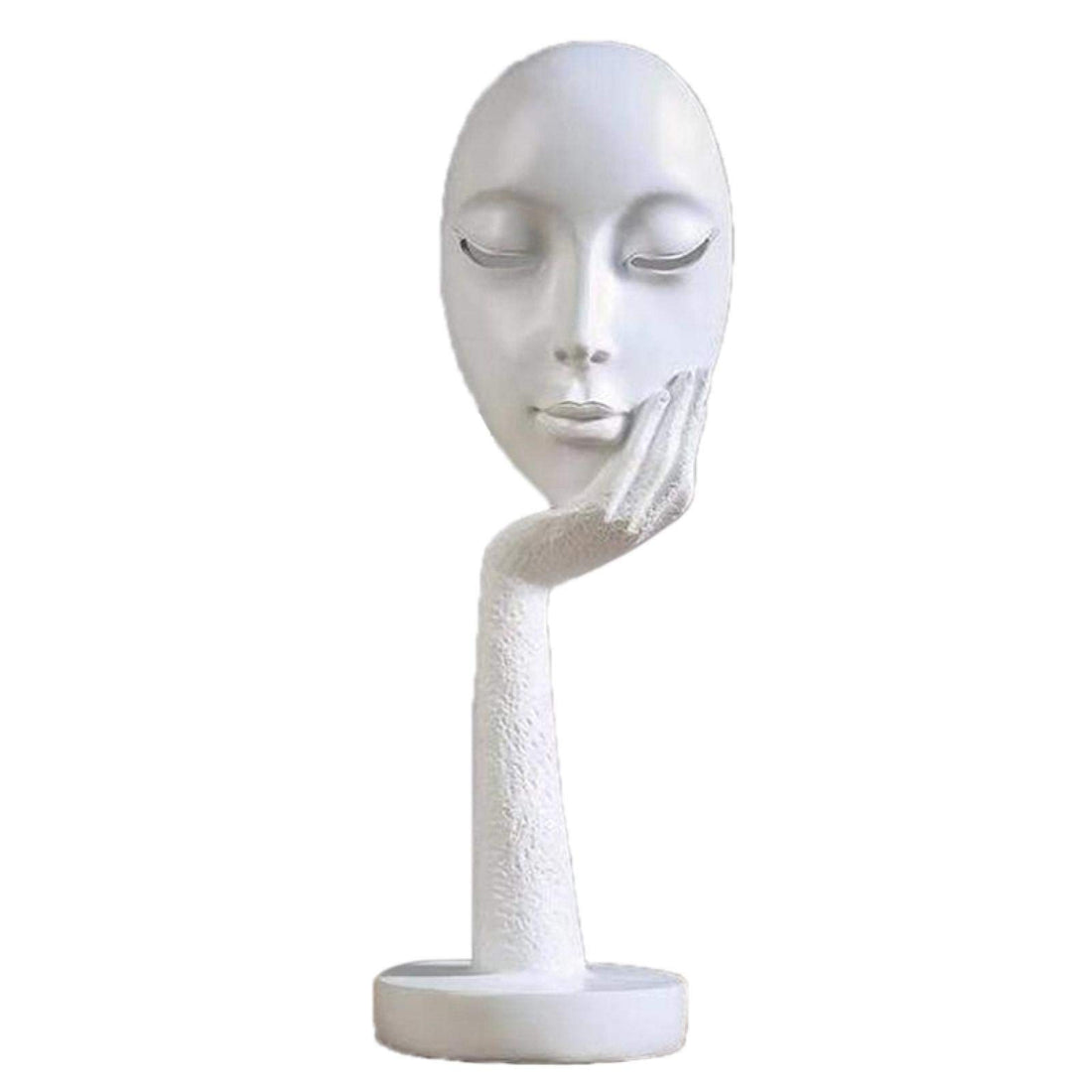 Modern Human Meditators Abstract Lady Face Character Resin Statues Sculpture Art Crafts Figurine Home Decorative Display White