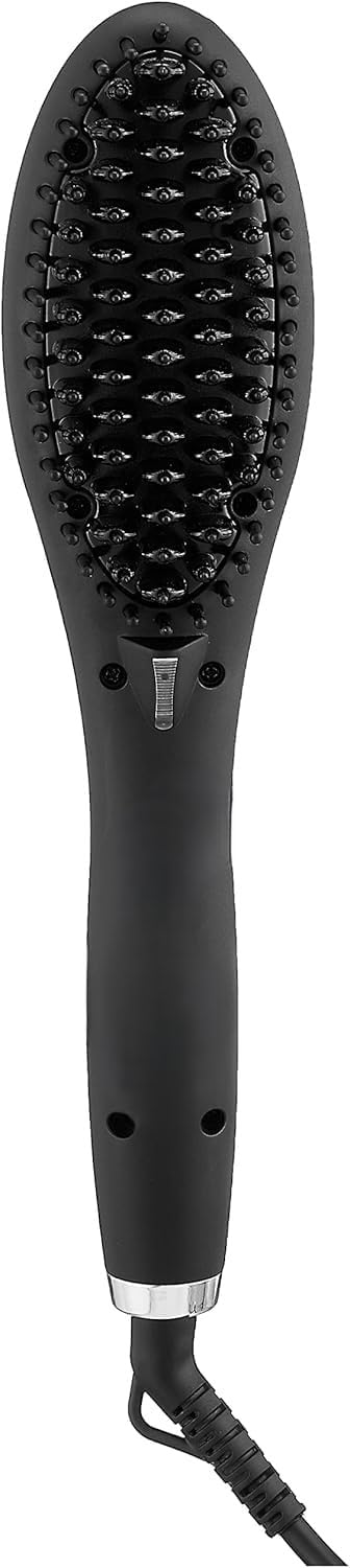 Electric Hair Straightener Brush - Quick and Easy Straightening for Soft and Silky Hair, Black - km-1320
