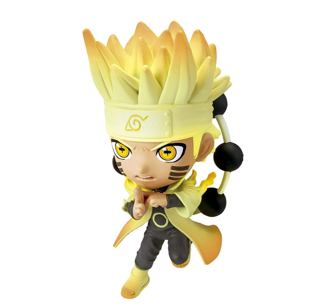Chibi Masters Bandai Naruto Uzumaki Anime Figure | 8cm Anime Merch Naruto Toy In Action Pose | Mini Figurine In Window Box | Bandai Collectable Naruto Figures Make Great Anime Gifts