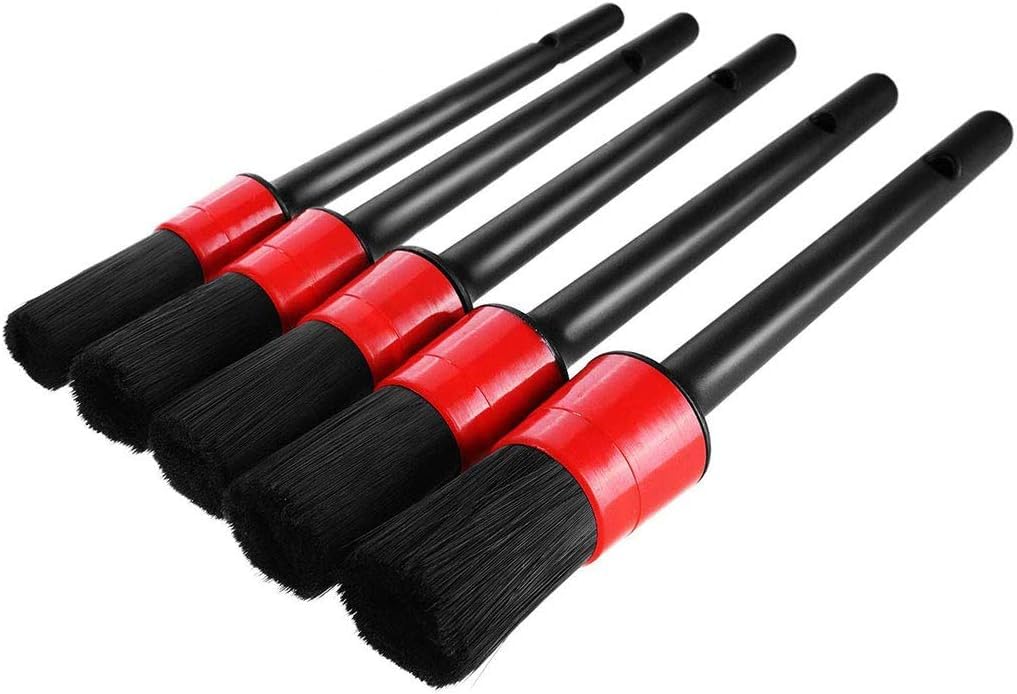 5-Piece Car Detailing Brush Set – Car Cleaning Tools for Wheels, Air Vents, Interior & Exterior Surfaces for Deep Cleaning.