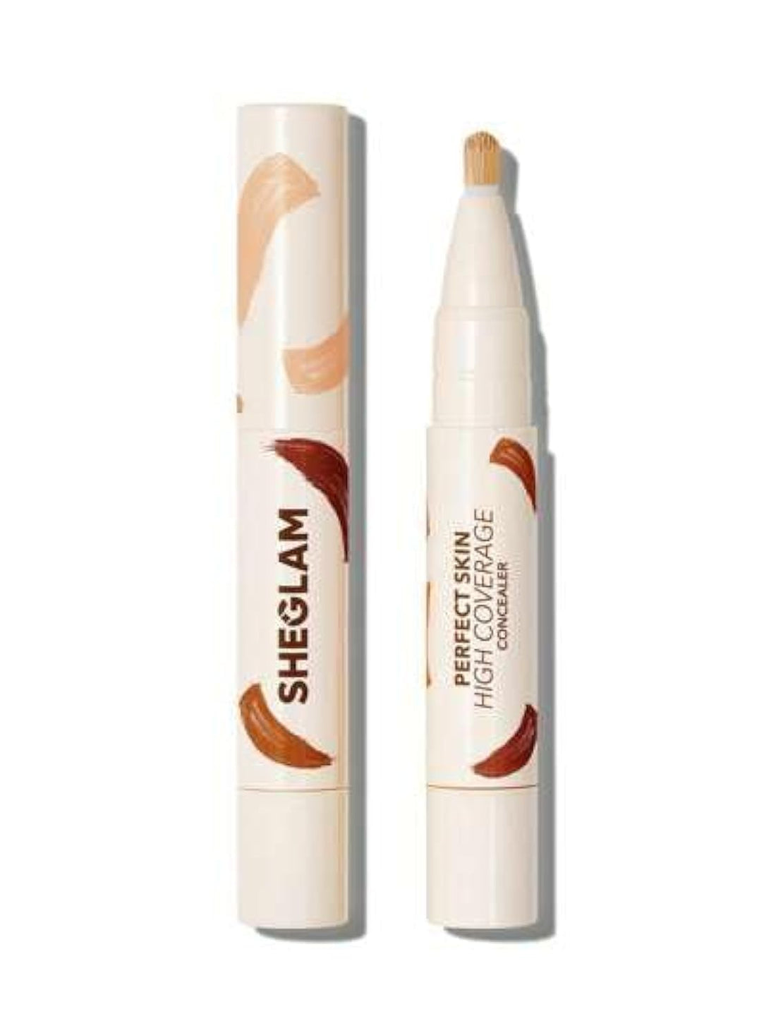 SHEGLAM Perfect Skin High Coverage Concealer-ChantillyLiquid Concealer Brush Moisturizing (shell, Standard)