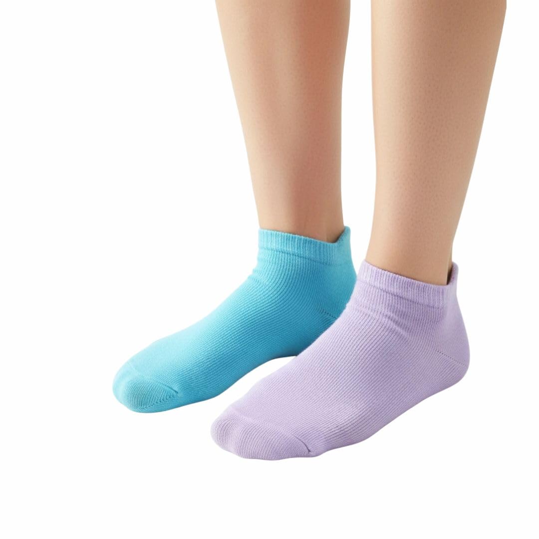 4 Pairs Women's Spandex Low Cut Socks, Turquoise and Purple