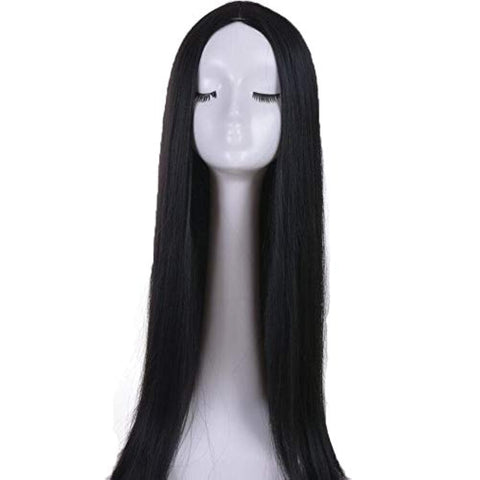 Women's Synthetic Hair Halloween Nasquerade Cosplay Props Wig - Black