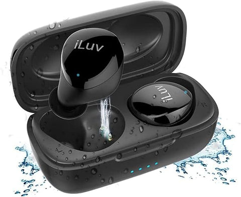 Bubble Gum True Wireless Earbuds water proof Earbuds 20 Hour Playtime, Includes Charging Case-black