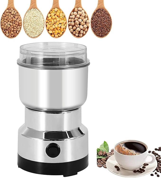 Spice Grinder, 150W Powerful Electric Coffee Bean Grinder, 300ml Mini Home Smash Machine Multi Function for Grain Nuts Seasoning Coffee Beans