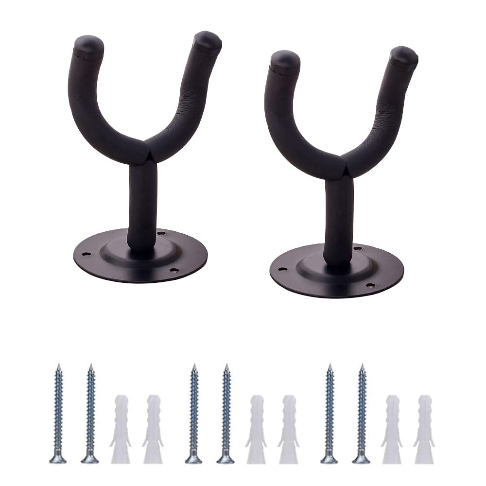 2 Pieces Guitar Hooks, Guitar Wall Mount Wall Mount Guitar Holder for Acoustic Electric Guitar Bass Saxon Ukulele Violin Mandolin
