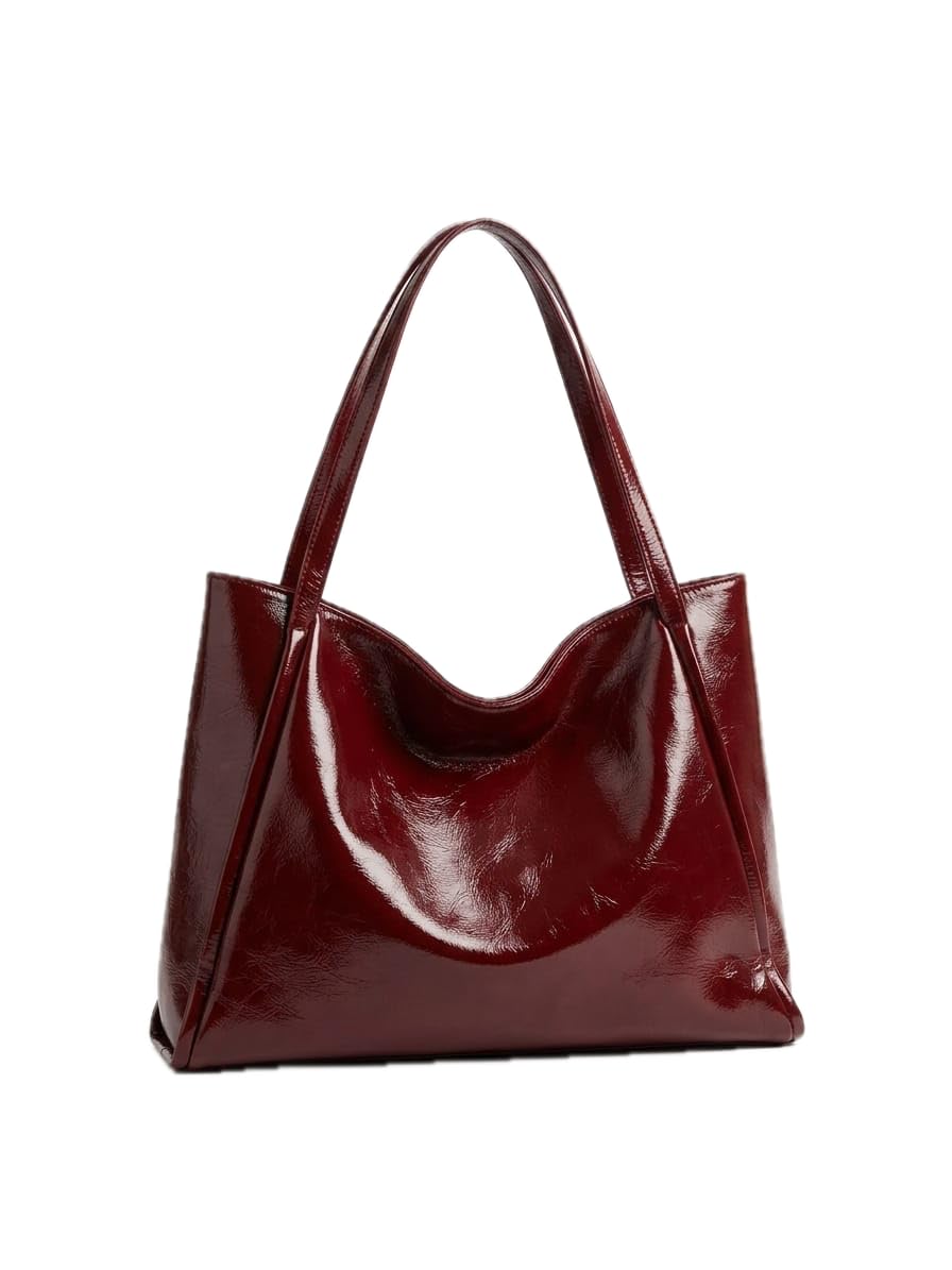 Women's Leather Shoulder Bag | Large Capacity for School, Work, Travel & Everyday Use | Elegant with Long Straps | Lightweight & Durable Design