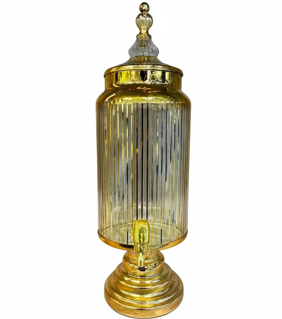 Home Care GG-1724 4L Gold-Accented Glass Juice Dispenser, Glass, Kitchen,Home Use