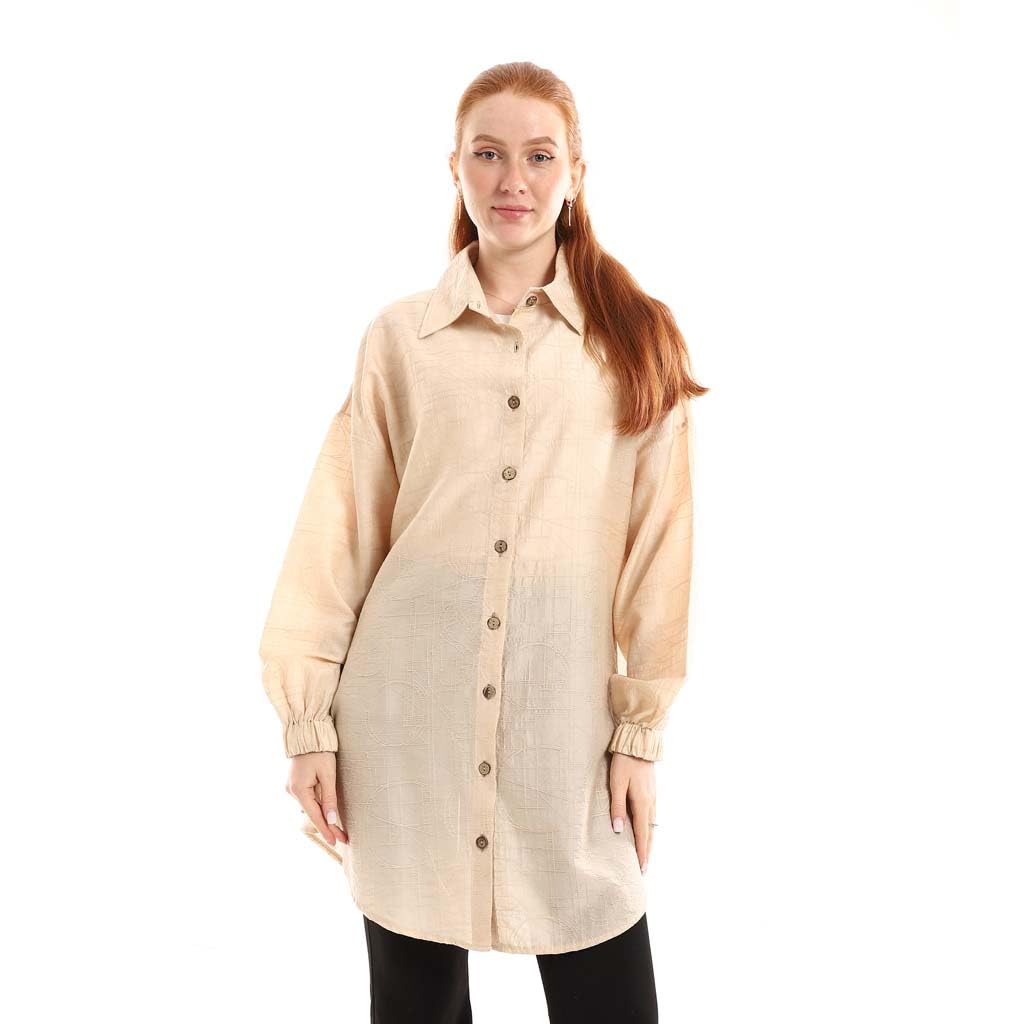 Red Circle Womens Oversized Button-down Tunic Shirt