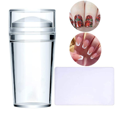 Nail Art Stamper French Nail Stamper Clear Silicone Stamping Jelly with Sc Transparent Visible Body No Misplacement For DIY Nail Decor French Nail Manicure