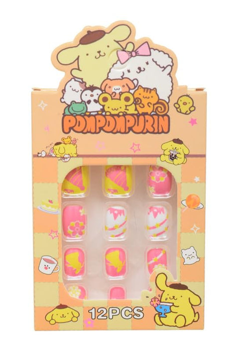 Daphne Press On Nail Set With Multi Designs For Kids, 12 Pieces - Multicolor - 2535