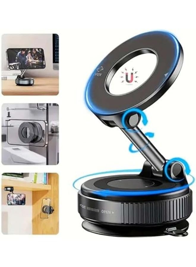 N-70 Magnetic Mobile Phone Holder with Suction Cup Car Mount, Portable Magnetic Mobile Phone Holder with 360 Degree Rotation