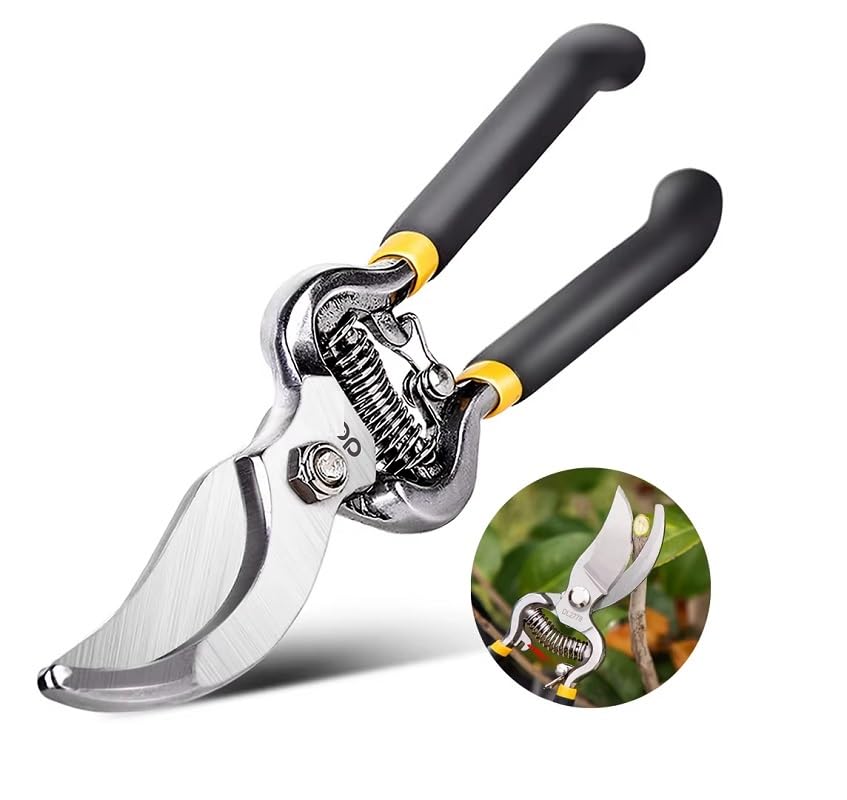 Pruning Shears Flowers and Plants Blades Stainless Steel Non-Rusty Insulated Handle Non-Slip Heavy Duty 8 Inch - 200mm