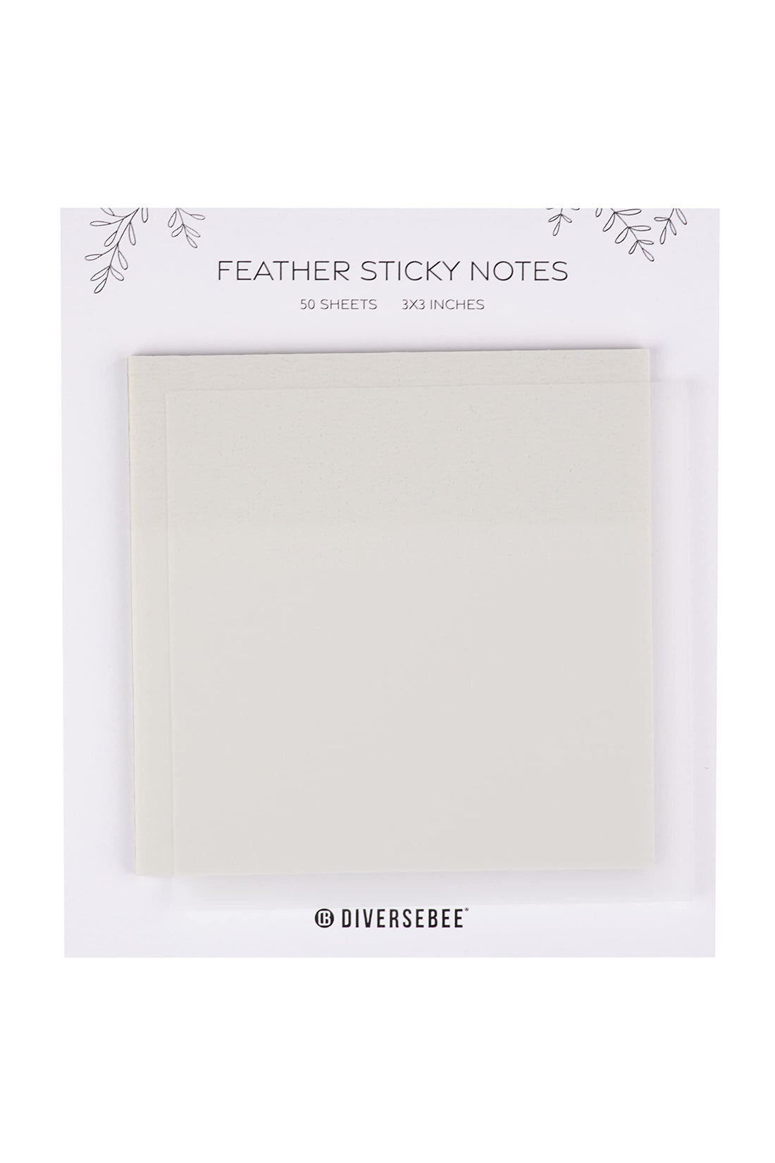 DiverseBee 50 Sheets Pastel Transparent Sticky Notes, 3x3” Clear Sticky Tabs, Translucent Page Flags Book Markers Stickers, Planner Accessories, Bible Journaling Study Office School Supplies (Feather)