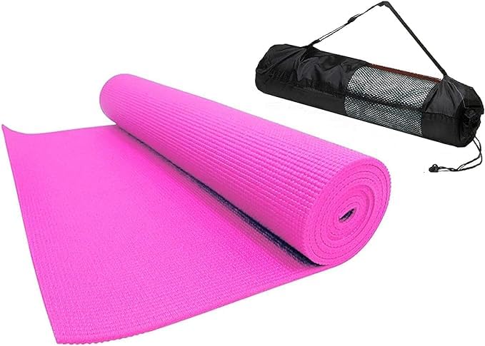 M D Stay Fit MD Ultimate Premium Yoga Mat with Carrying Bag Included - 6mm Thick Non-Slip Yoga Mat - Ideal for High-Intensity Interval Workouts, Pilates, Yoga and Many Other Home Workouts (Pink)
