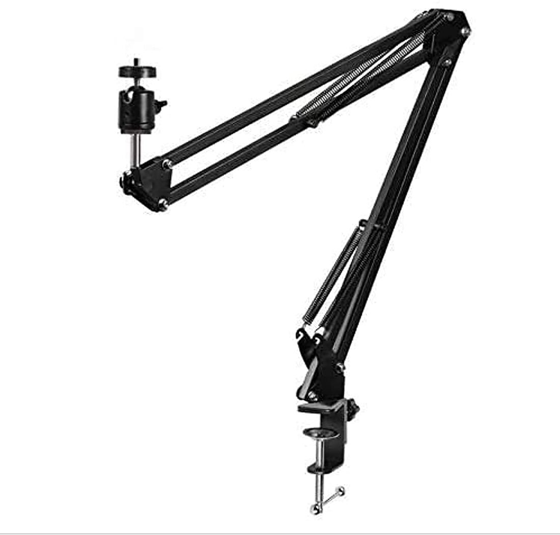 SHOPEE Webcam Stand,Webcam Clamp Mount Suspension Scissor Tripod Mobile Stand Holder Camera arm & Other Devices with 1/4" Thread