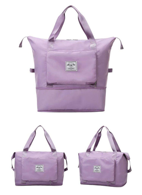 Expandable Canvas Travel Bag 45x35cm Before Expansion and 45x48cm After Expansion Waterproof Multifunctional Travel Gym Bag for Kids
