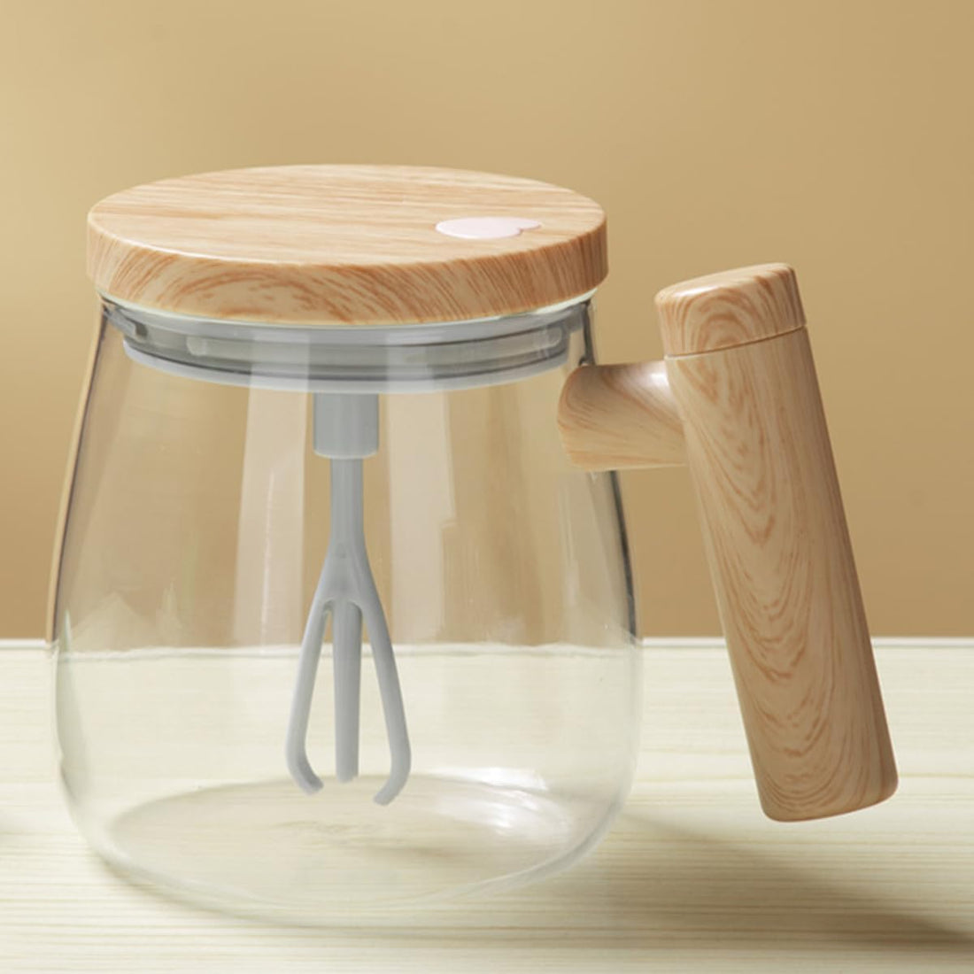 BIGTHREE Self Stirring Mug, Electric High Speed Mixing Cup, Glass Automatic Stirring Cup for Coffee/Milk/Protein Powder at Home/Office/Travel, 400ML