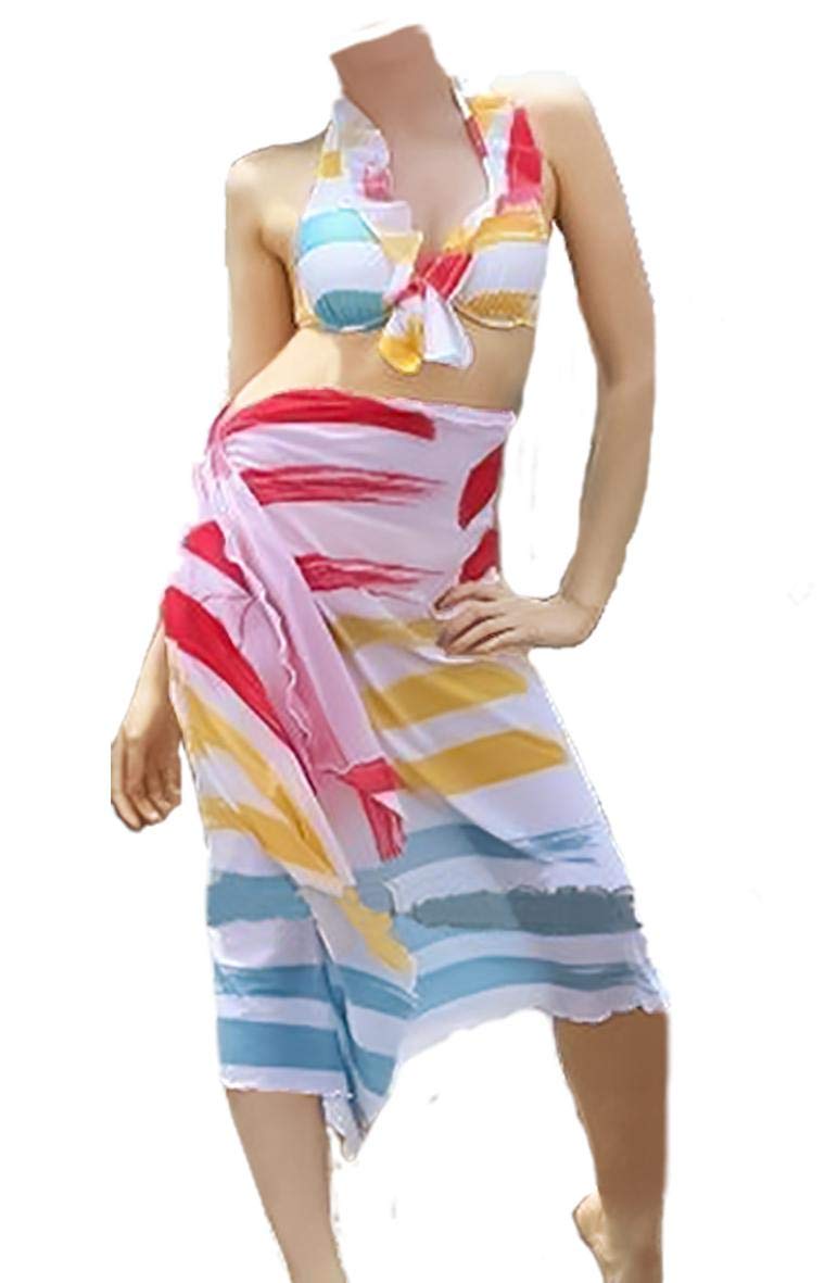 Multicolored two piece beach shawl for women