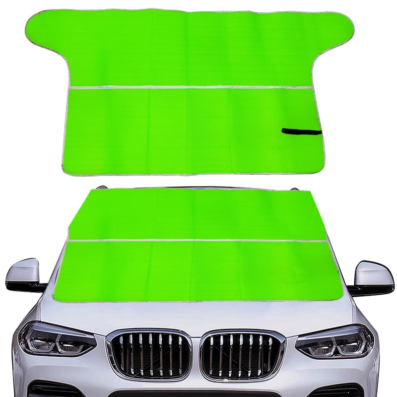 KaberTrade Car Sun Shade for Front Windshield UV Rays and Heat Protection Reflective Sunshade (Green, 190 * 90cm, Code:8675) - KaberTrade