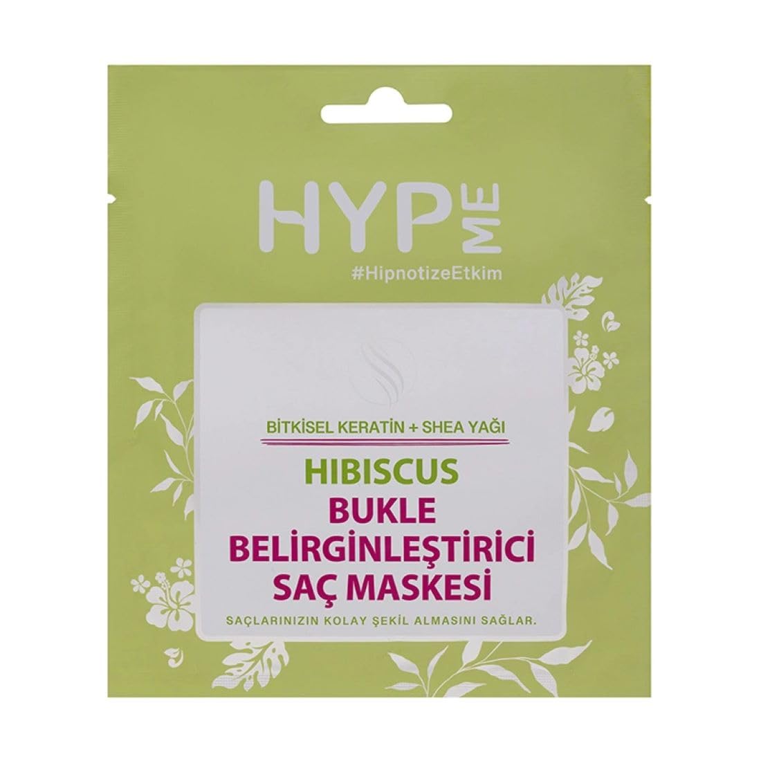 HYP ME Hibiscus Curl Defining Hair Mask with Keratin and Shea Butter, 50m made in turkeyl
