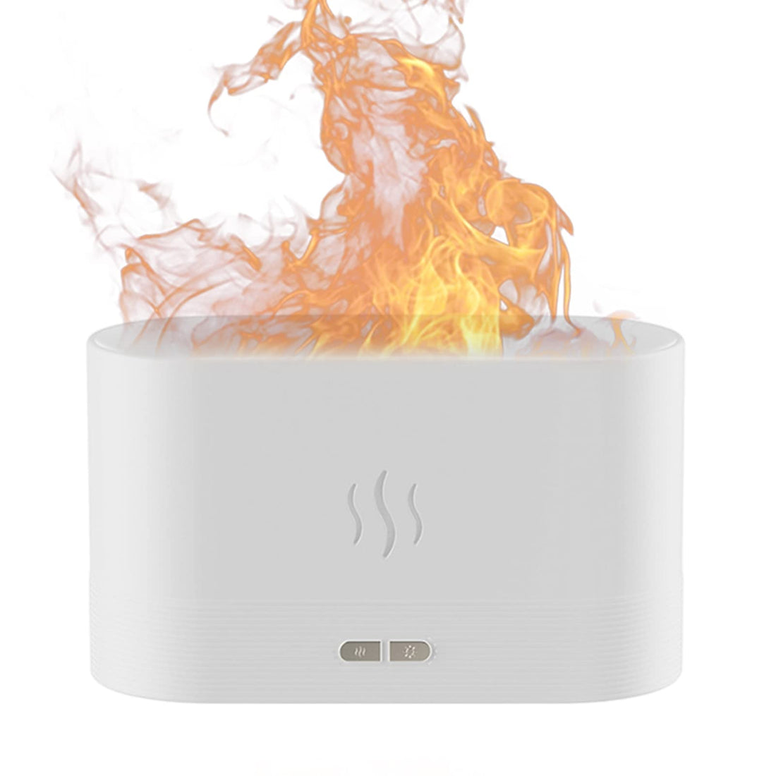 Humidifiers Aroma Diffuser for Bedroom, 2 in 1 Fake Flame Essential Oil Diffuser Air Cool Mist Humidifier 180 ml, Air Purifier Desktop Ornaments Decoration for Home Office Gift (White)