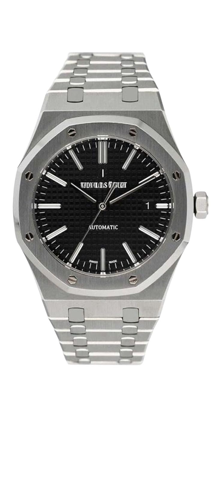 IB Men's Wristwatch 41mm Quartz Movement Stainless Steel Anti-Rust (Black)