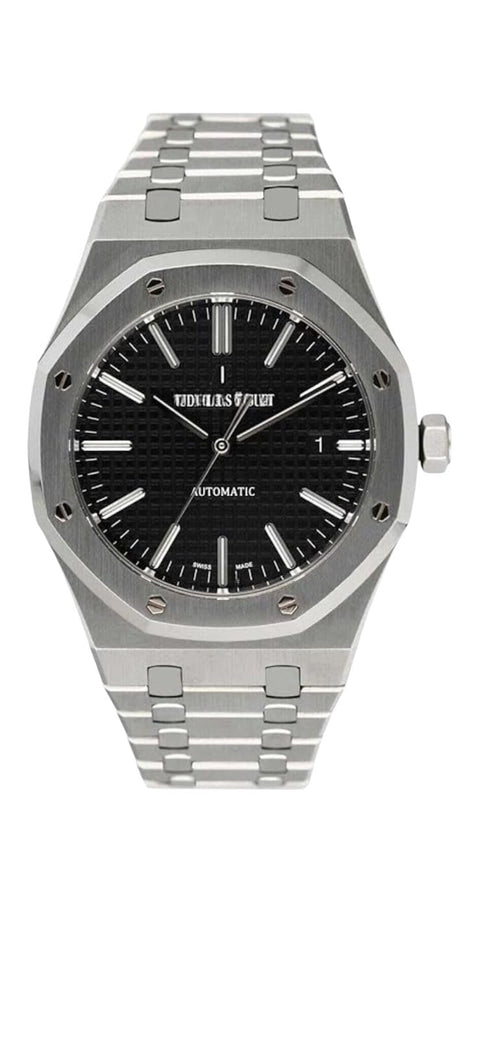 IB Men's Wristwatch 41mm Quartz Movement Stainless Steel Anti-Rust (Black)