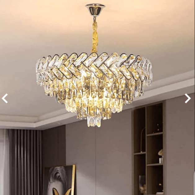 Modern Crystal Roof Chandelier 50cm Silver