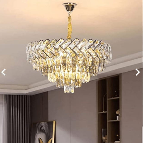 Modern Crystal Roof Chandelier 50cm Silver