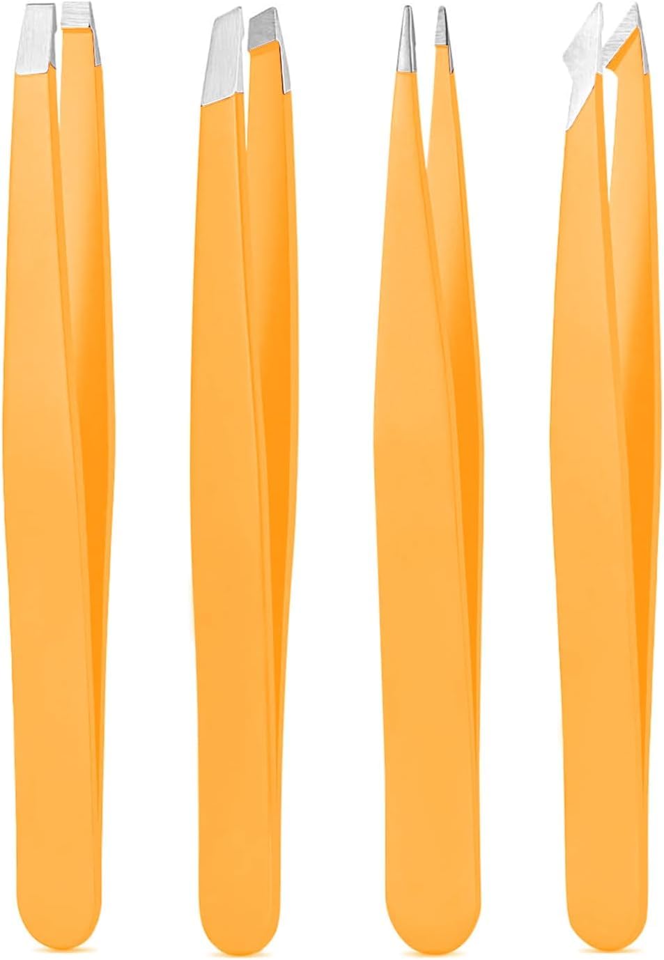 Tweezers Set, High Precision Stainless Steel Eyebrow Tweezers for Facial Hair, Inward Growing Hair and Splinter Remover Kit, Suitable for Women and Men, 4-Piece Set.(random color)