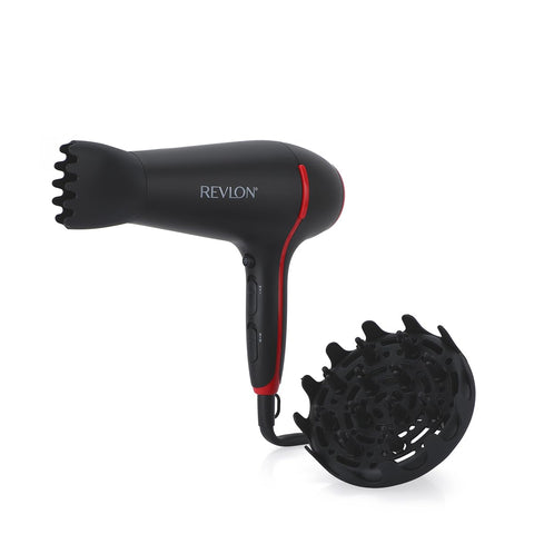 Revlon Smoothstay coconut oil-infused hair dryer (2000 watts, 2 accessories for styling versatility: diffuser & concentrator comb, ceramic tourmaline ionic technology) RVDR5317