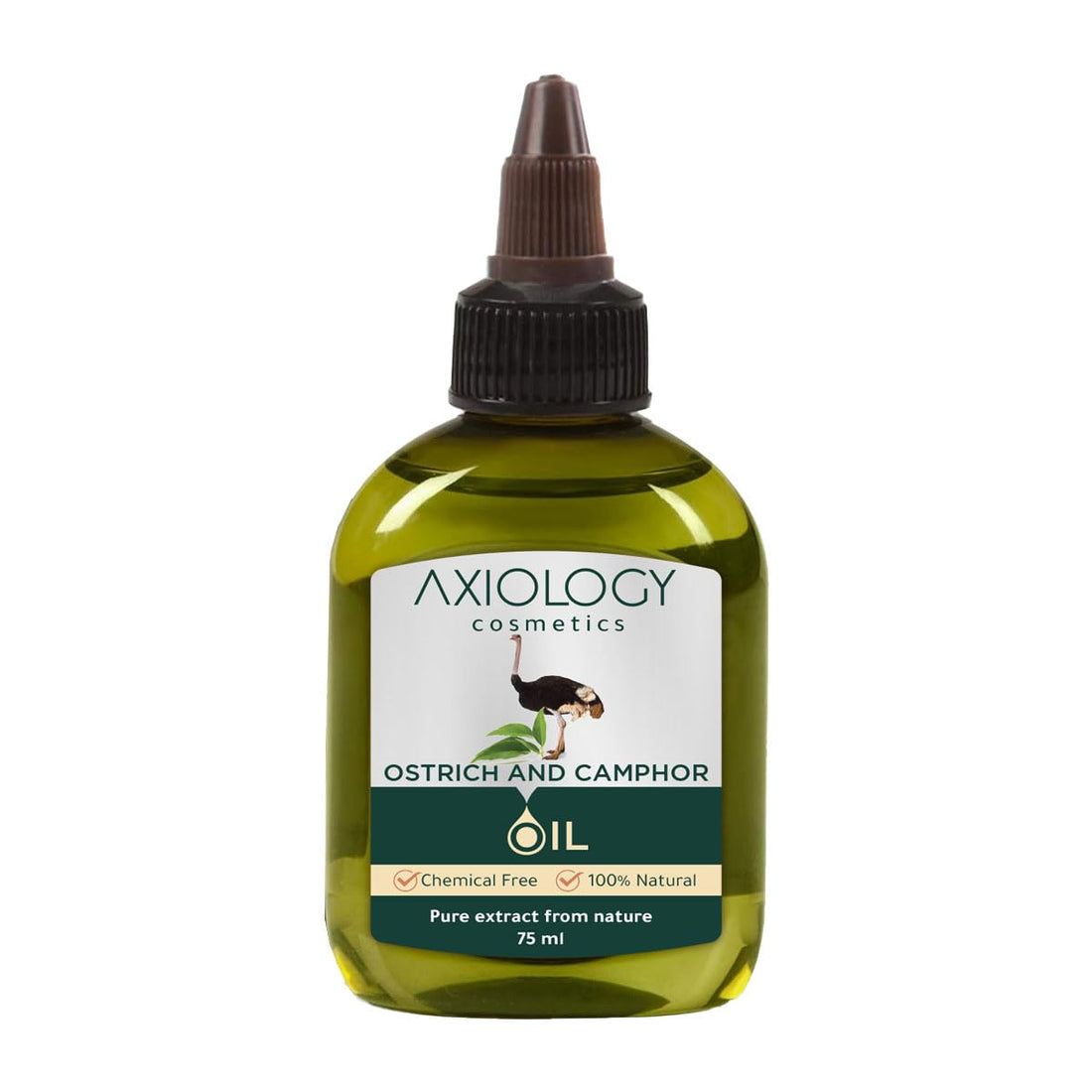Axiology Organic Ostrich & Camphor Oil - Undiluted, Pure & Natural 75ml