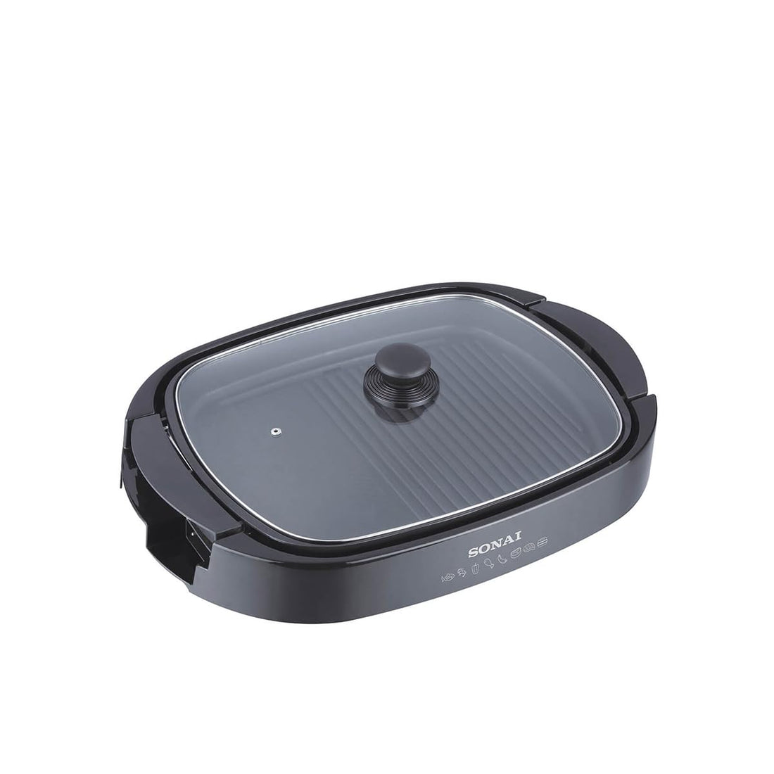 Sonai Grill, 1500 Watt, with Glass Lid, Non-Slip Feature, Black - MAR.610
